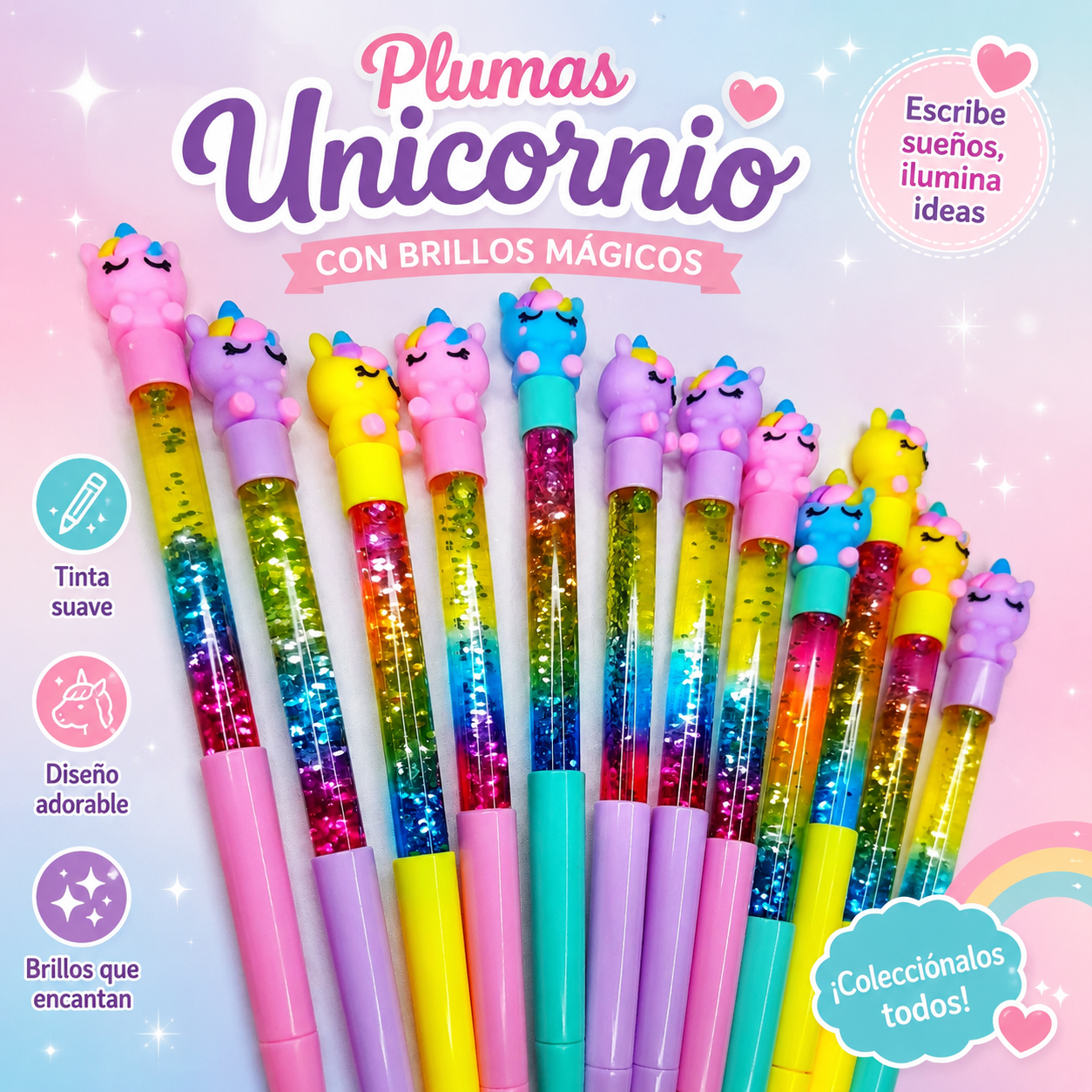 LAPICERO C/ GLITTER KAWAII