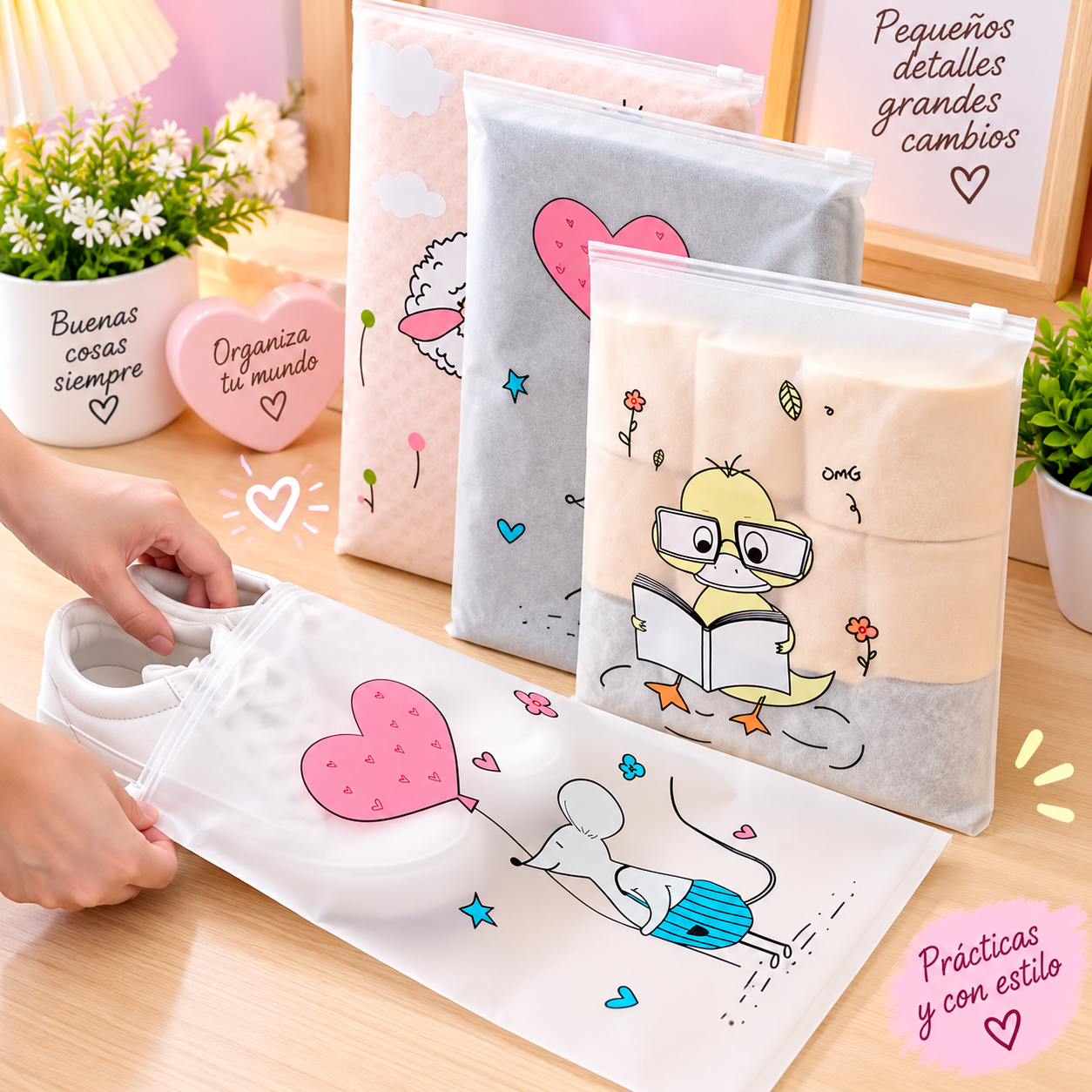 SET DE 4 BOLSAS KAWAI ZIPLOC
